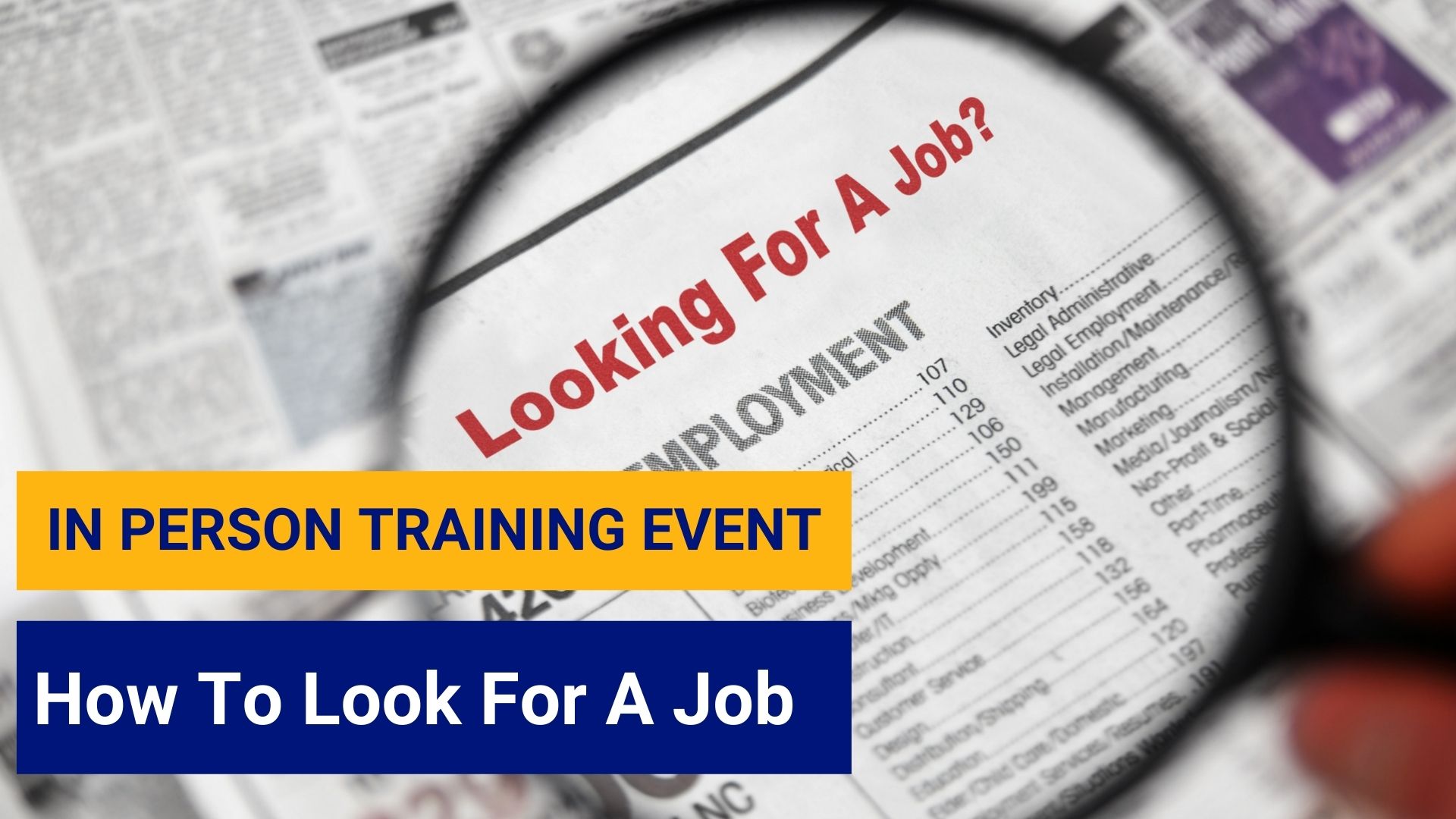 in person training event how to look for a job