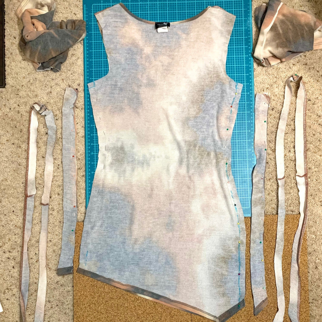 stitched up diy tie dye dress 