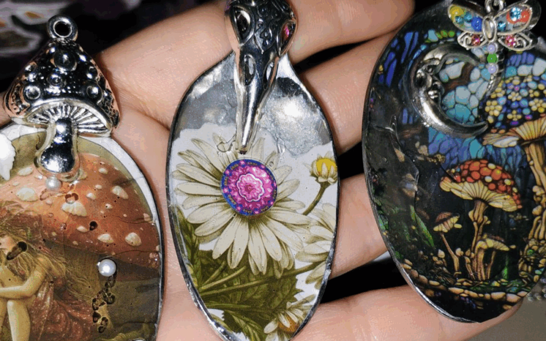 brandy black diy uv resin thrifted spoons